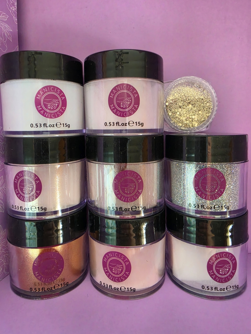 Nail Dipping Powders - Pink & Iridescent Shades - NEW & UNUSED - Manicista BRAND